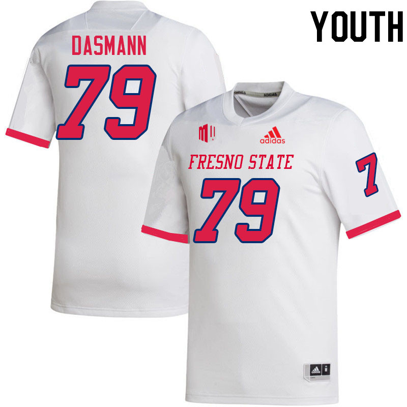 Youth #79 Ethan Dasmann Fresno State Bulldogs College Football Jerseys Stitched-White